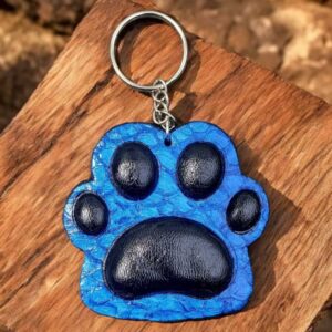 Fish Leather Key Ring — Dog Paw 3D